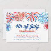 Vuurwerk 4 juli Uitnodigen Kaart (Voorkant)