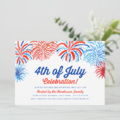 Vuurwerk 4 juli Uitnodigen Kaart (Staand voorkant)