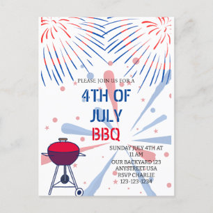 Vuurwerk 4 juli Uitnodiging BBQ