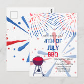 Vuurwerk 4 juli Uitnodiging BBQ (Voorkant / Achterkant)