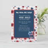 Vuurwerk 4 juli Uitnodiging BBQ (Staand voorkant)