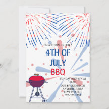Vuurwerk 4 juli Uitnodiging BBQ