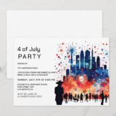 Vuurwerk 4 juli Uitnodigingen (Voorkant / Achterkant)