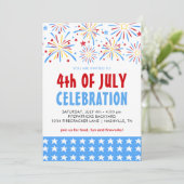 Vuurwerk 4 juli-viering kaart (Staand voorkant)