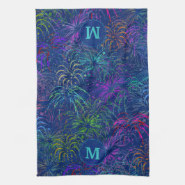 Vuurwerk 4 juli zomerpatroon | Monogrammen Theedoek