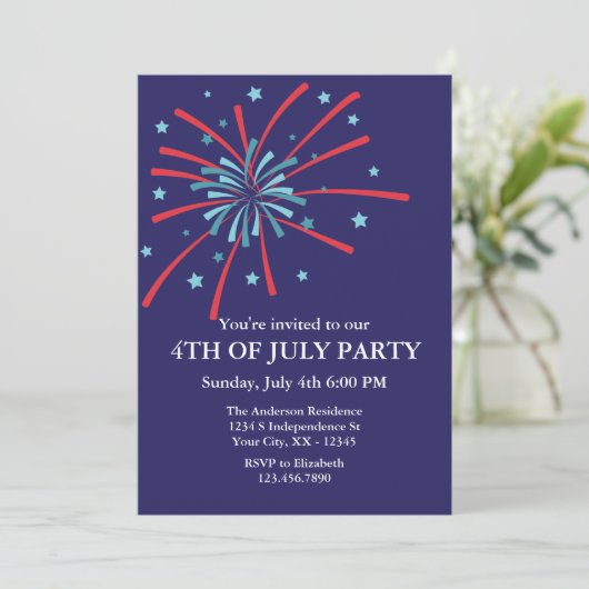 Vuurwerk 4de van de Uitnodiging van de Partij van  (Staand voorkant)