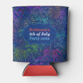 Vuurwerk 4e juli | Persoonlijke zomer Blikjeskoeler (Voorkant)