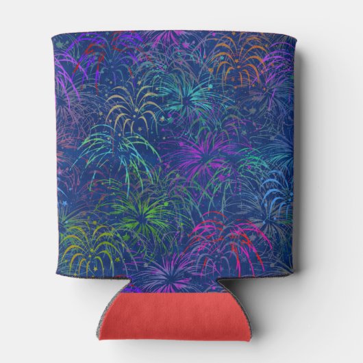 Vuurwerk 4e juli | Persoonlijke zomer Blikjeskoeler (Achterkant)