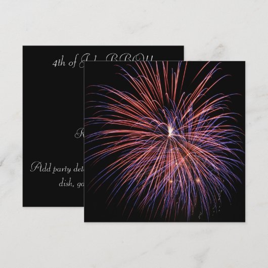 Vuurwerk 4e uitnodiging juli (Voorkant / Achterkant)