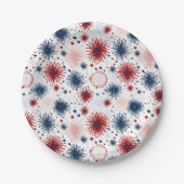 Vuurwerk 4th Juli Papieren Borden Papieren Bordje (Voorkant)