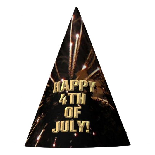 Vuurwerk 5 4 juli feest pet feesthoedjes (Voorkant)