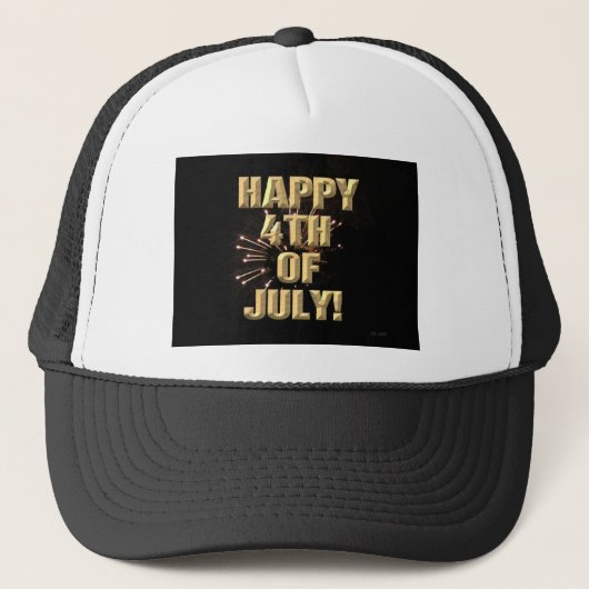 Vuurwerk 5 4th van juli trucker hoed trucker pet (Voorkant)