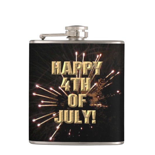 Vuurwerk 5 4th van Juli verpakte kolf Heupfles (Voorkant)