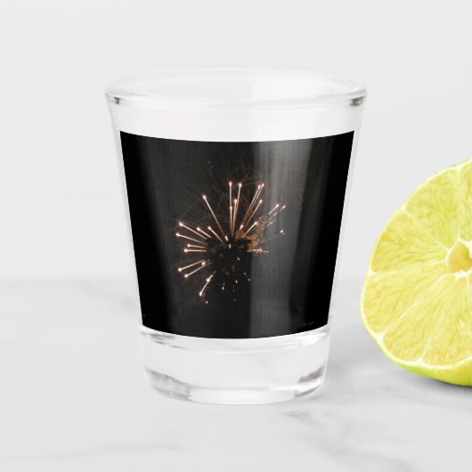 Vuurwerk 5-kantsglas shot glas (Voorkant)