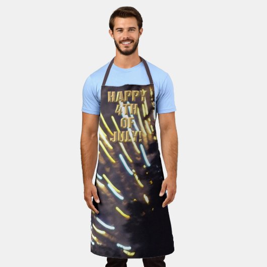 Vuurwerk 6 4 juli chef schort (Gedragen)