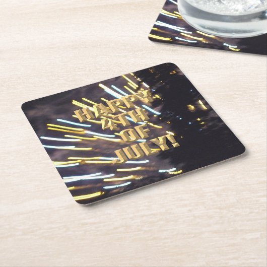 Vuurwerk 6 4 juli papieren onderzetters (Schuin)