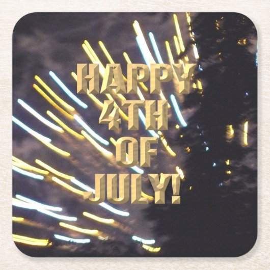 Vuurwerk 6 4 juli papieren onderzetters (Voorkant)