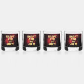 Vuurwerk 7 4 juli rotsen bril set van 4 whisky glas (Voorkant)