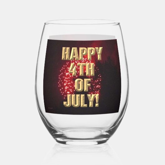 Vuurwerk 7 4 juli wijnglas zonder voet (Voorkant)