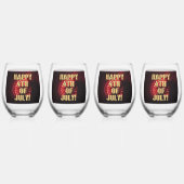Vuurwerk 7 4 juli wijnglazen set van 4 wijnglas zonder voet (Voorkant)