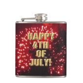 Vuurwerk 7 4th van Juli verpakte kolf Heupfles (Voorkant)