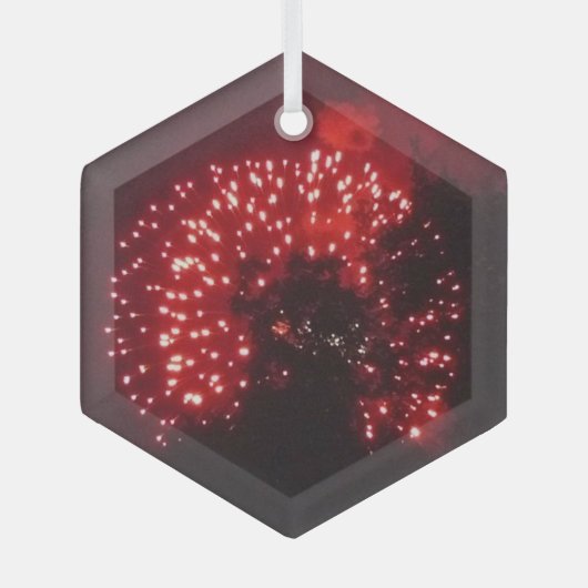 Vuurwerk 7 glas zeshoek ornament (Voorkant)