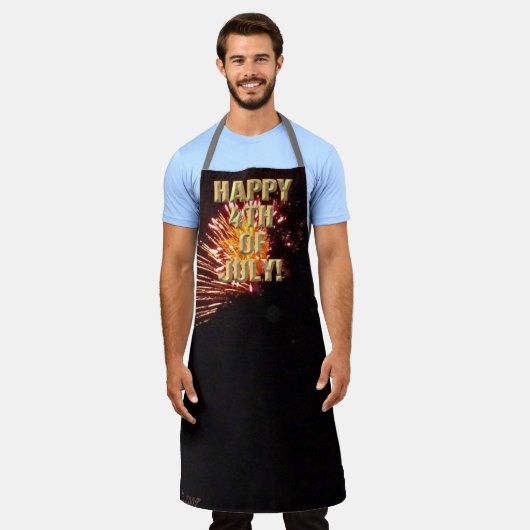 Vuurwerk 8 4 juli chef-kok schort (Gedragen)