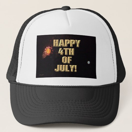 Vuurwerk 8 4th van juli trucker hoed trucker pet (Voorkant)