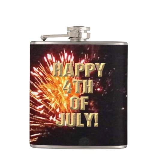 Vuurwerk 8 4th van Juli verpakte kolf Heupfles (Voorkant)