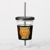 Vuurwerk 9 4 juli acryl tumbler acryl drinkbeker (Voorkant)