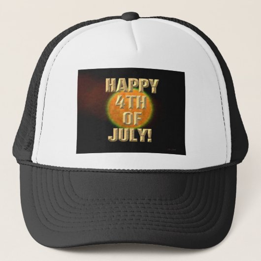 Vuurwerk 9 4th van juli trucker hoed trucker pet (Voorkant)