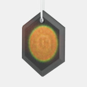 Vuurwerk 9 glazen zeshoekige ornament (Voorkant links)