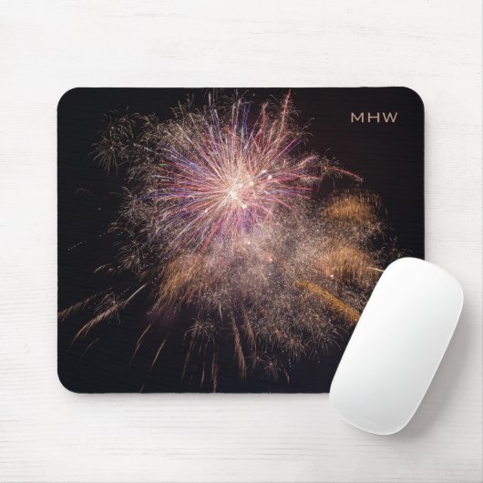 Vuurwerk aangepast monogram mousepad muismat (Met muis)