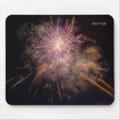 Vuurwerk aangepast monogram mousepad muismat (Voorkant)