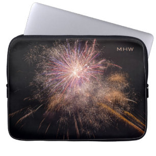 Vuurwerk aangepaste monogram laptophoezen laptop sleeve