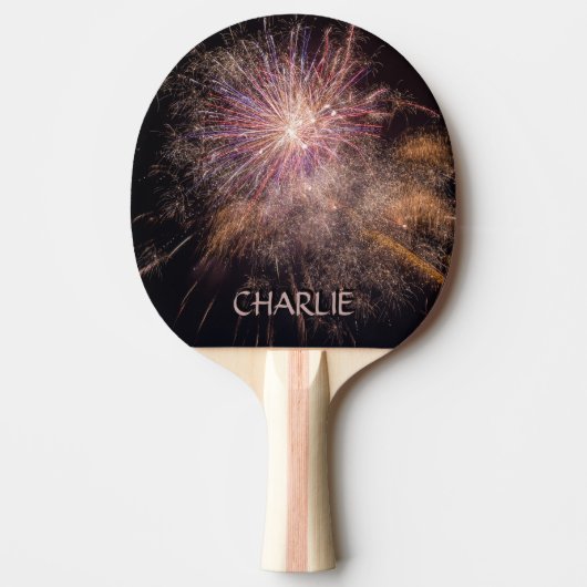 Vuurwerk aangepaste monogram pingpongpeddel tafeltennisbatje (Voorkant)
