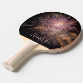 Vuurwerk aangepaste monogram pingpongpeddel tafeltennisbatje (Voorkant Gekanteld)