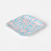 Vuurwerk Abstract Trans Pride Flag Roze Blauw Papieren Bordje (Gebogen)