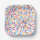 Vuurwerk Abstracte Polyamory Pride Flag Papieren Bordje (Voorkant)