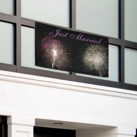 Vuurwerk alleen gehuwde banner (Buitenkant Gebouw)