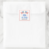 Vuurwerk Amerikaanse Vlag 4 juli Vierkante Sticker (Tas)