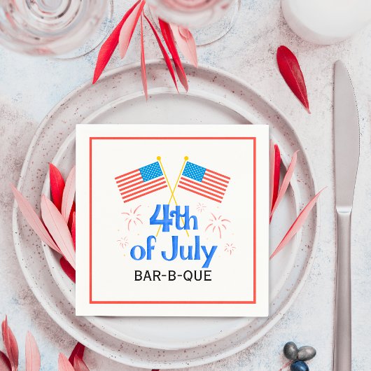 Vuurwerk Amerikaanse vlag op 4 juli Servet