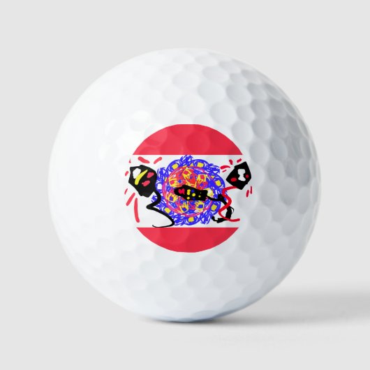 Vuurwerk art pop golfballen (Voorkant)