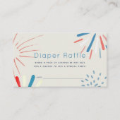 Vuurwerk Baby shower Diaper Raffle Ticket Informatiekaartje (Voorkant)