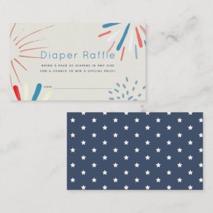 Vuurwerk Baby shower Diaper Raffle Ticket Informatiekaartje
