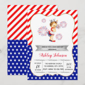 Vuurwerk baby shower uitnodiging (Voorkant / Achterkant)