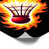 Vuurwerk Badminton Vlammende Shuttle In Brand Poster (Hoek)