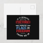 Vuurwerk Barbecues Flags Freedom Pyrotechniek Gift Briefkaart (Voorkant / Achterkant)