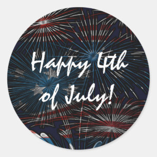 Vuurwerk barst 4 juli Rood Wit Blauw Sticker