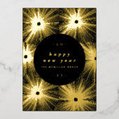 Vuurwerk barst Corporate Gouden Folie Vakantiekaar Folie Feestdagenkaart (Voorkant)